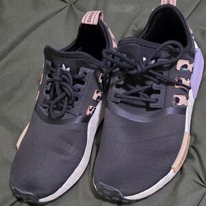 adidas Black Sneakers with Tan Accent Tabs